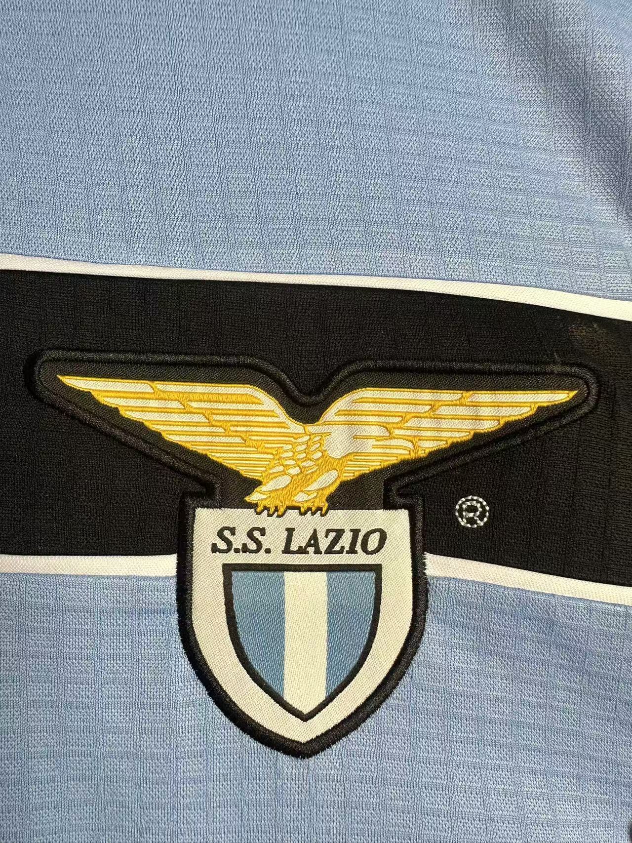 Man's Retro Long Sleeve Lazio Team Home - 1998/99