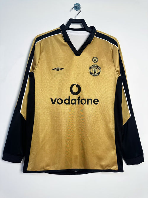 Man's Retro Long Sleeve Manchester United Team Double Sided Edition - 2001/02