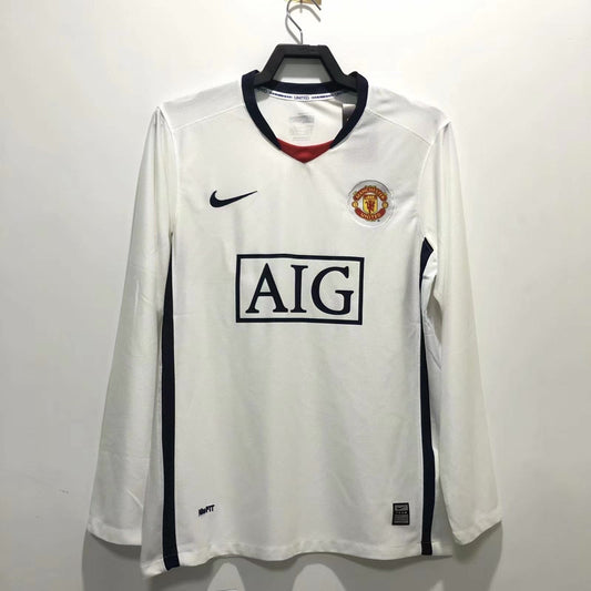 Man's Retro Long Sleeve Manchester United Team Away - 2008/09