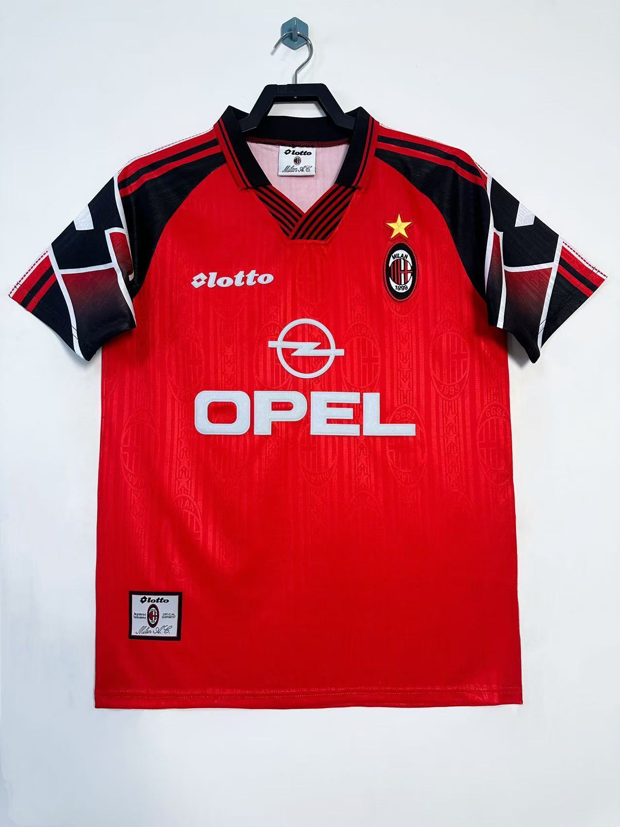 Man's Retro Jersey Milan Team Special Edition Red - 1997/1998
