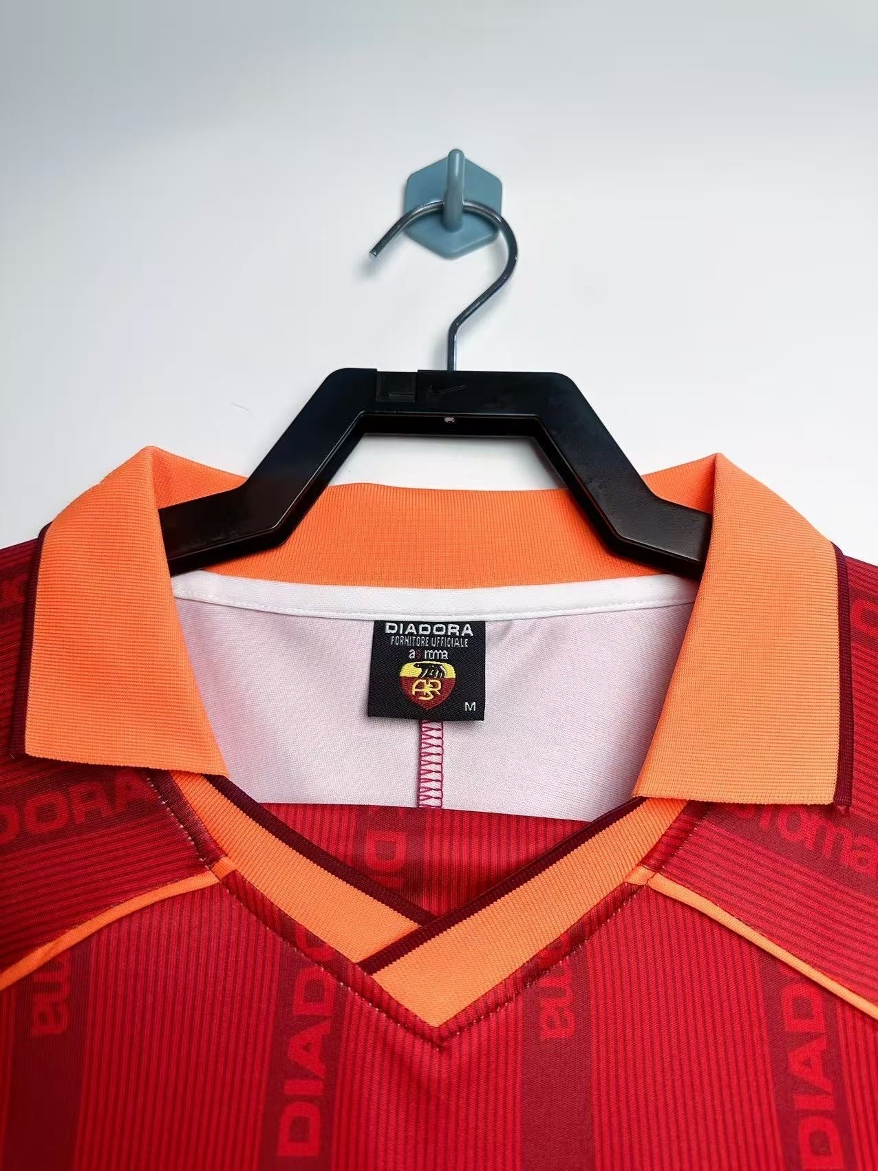 Man's Retro Long Sleeve Roma Team Home - 1999/00