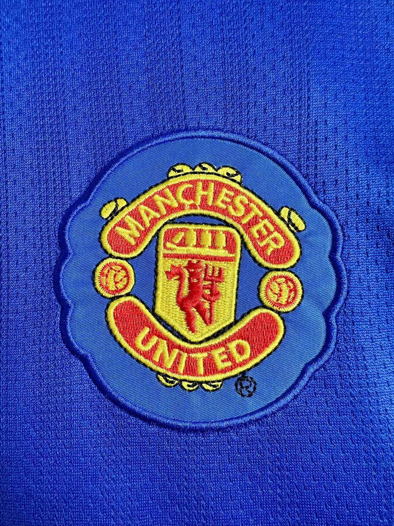 Man's Retro Long Sleeve Manchester United Team Blue GK - 2007/08