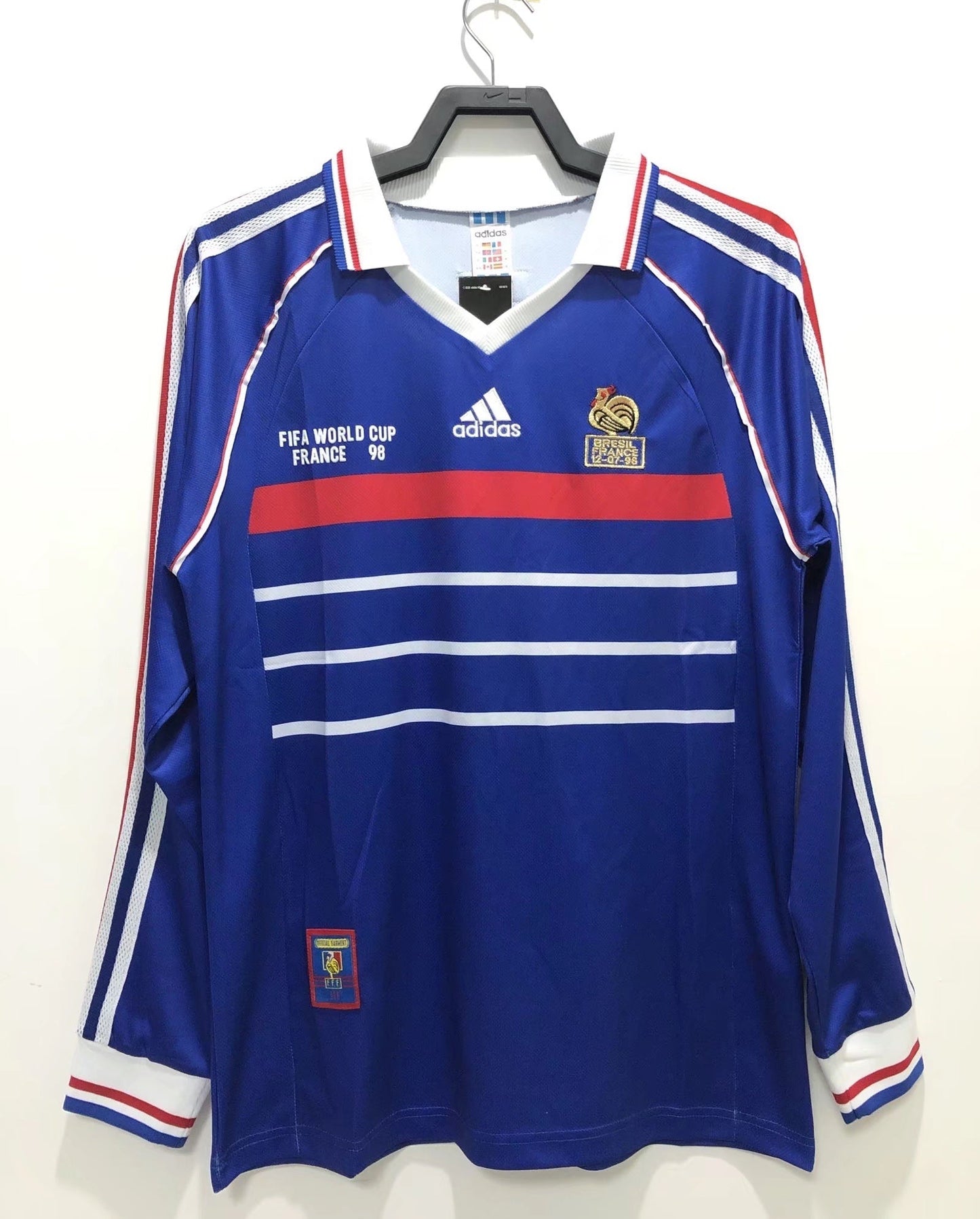 Man's Retro Long Sleeve France National Team Home - 1998