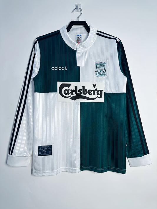 Man's Retro Long Sleeve Liverpool Team Away - 1995/96