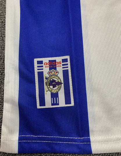 Man's Retro Jersey Deportivo La Coruna Team Blue and White - 1999/00