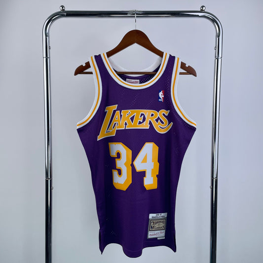 Los Angeles Lakers 1996 Retro Jersey - Shaquille O'Neal #34 - Design 4