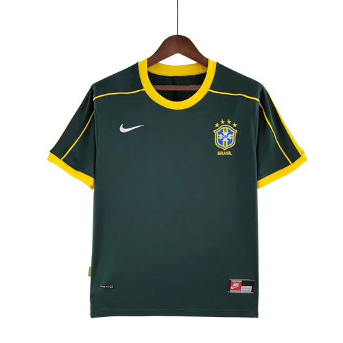 Men's Jersey Brazil National Team Retro Goleiro Verde Escuro 1998