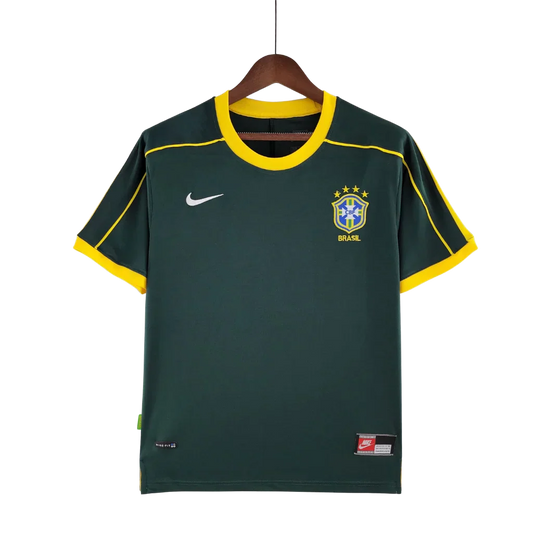 Men's Jersey Brazil National Team Retro Goleiro Verde Escuro 1998