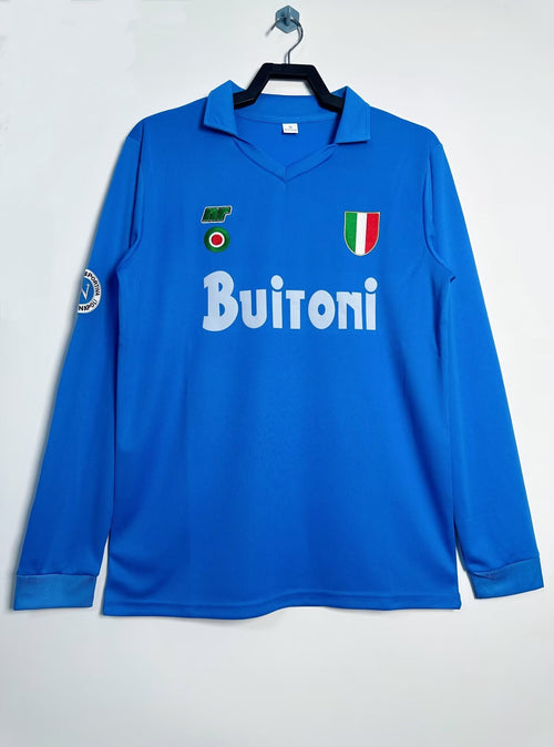 Man's Retro Long Sleeve Napoli Team - 1987/88