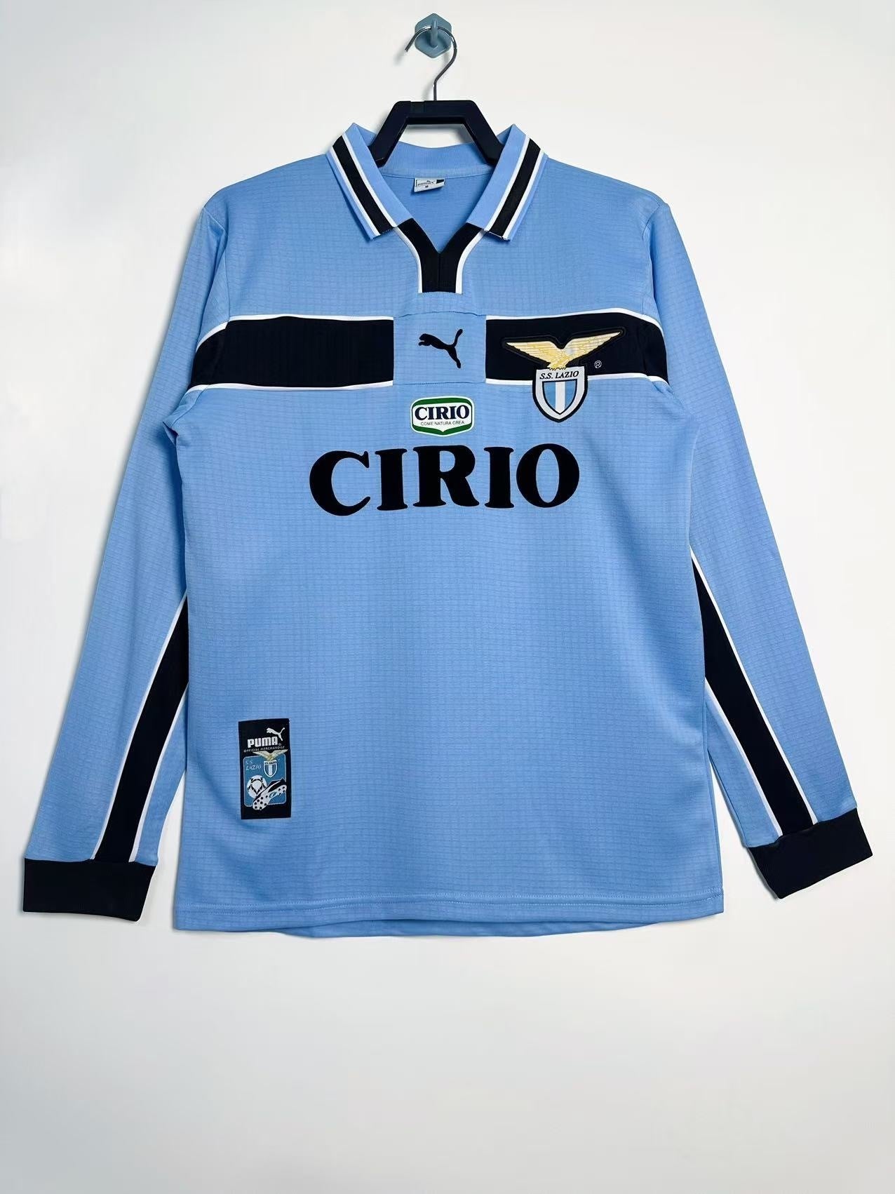 Man's Retro Long Sleeve Lazio Team Home - 1998/99
