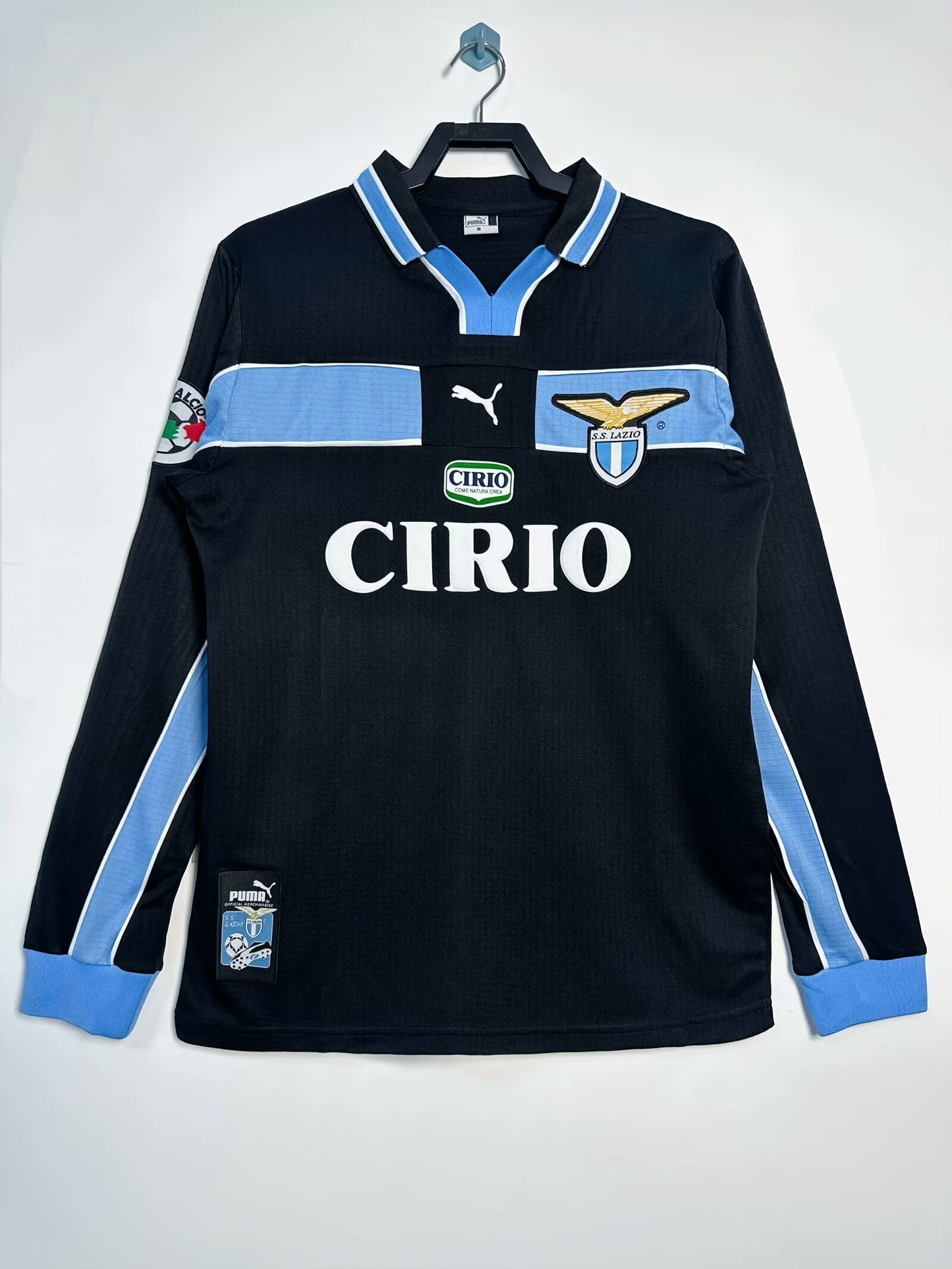 Man's Retro Long Sleeve Lazio Team Away - 1998/99
