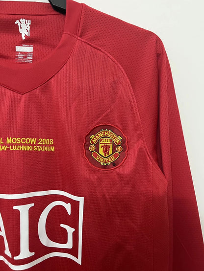 Man's Retro Long Sleeve Manchester United Team - 2007/08