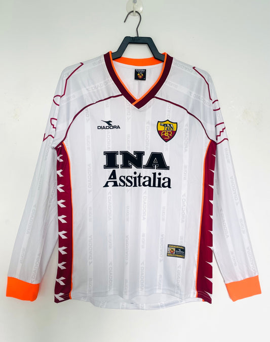 Man's Retro Long Sleeve Roma Team Away - 1999/00