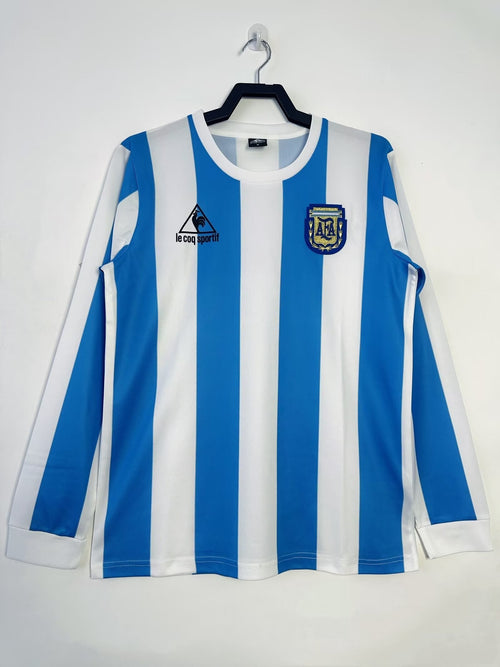 Man's Retro Long Sleeve Argentina National Team Home- 1986